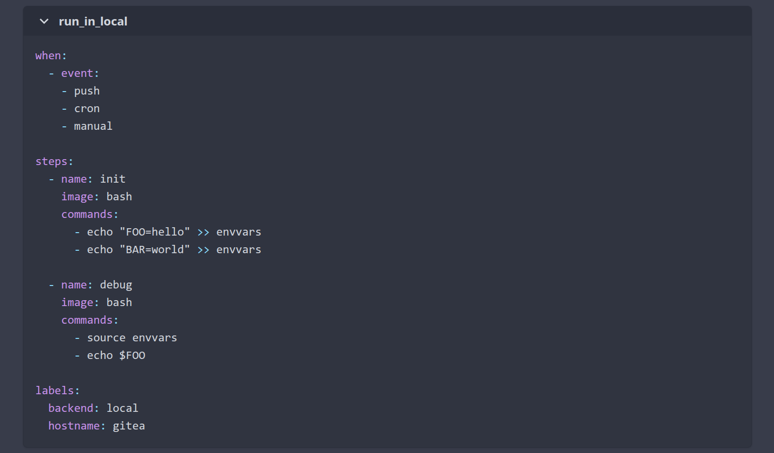 run in local 配置展示